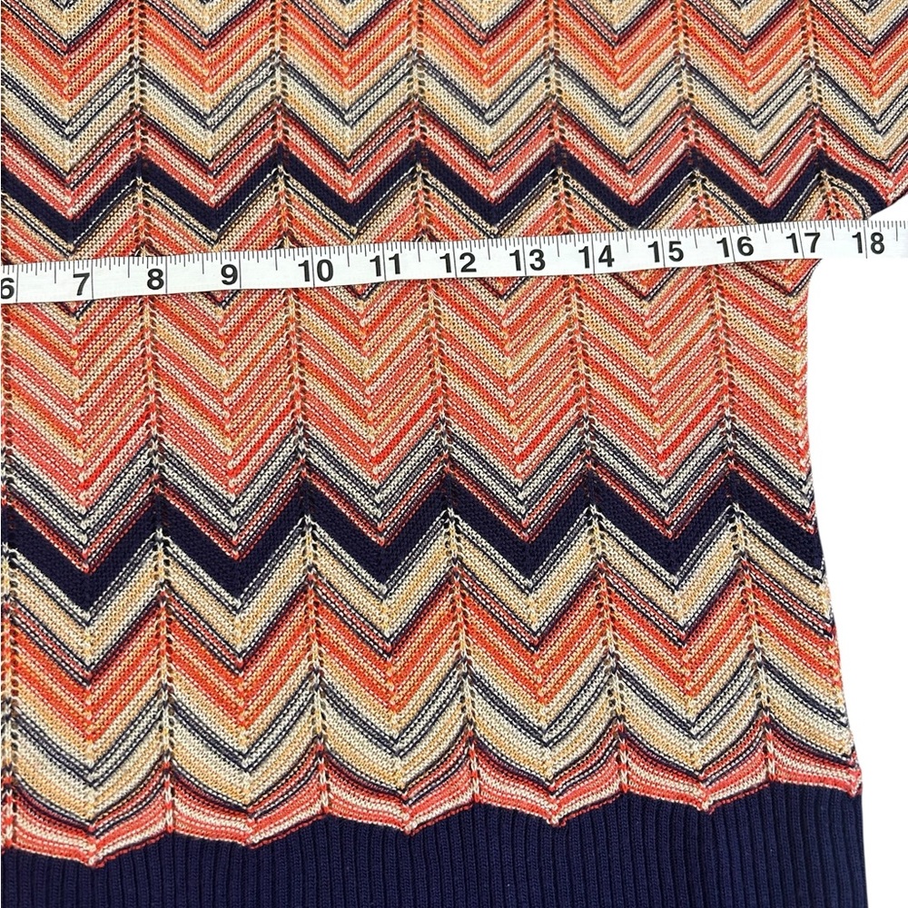 VTG 90s OUTBACK RED The Limited Chevron Knit Sweater L Metallic Retro Navy Ornge - Picture 12 of 13